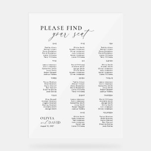 Script élégant Trouvez votre siège Mariage signe a