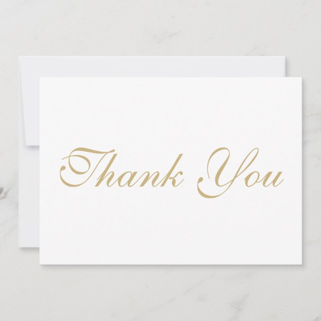 Script elegante gold weiß Dankeschön Karte (Vorderseite)