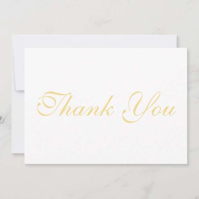 Script elegante helle gold weiß Dankeschön Karte (Vorderseite)