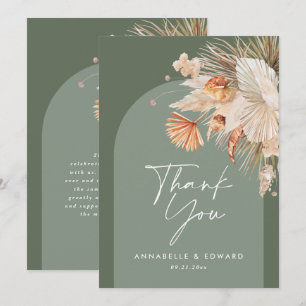 Script elegante Hochzeit dankt Ihnen sage grün mod Dankeskarte
