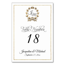 Script Elegante Typografie Black Gold Kreath Tischnummer