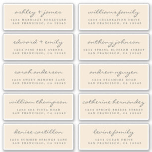Script Étiquette de adresse invité ORDER 6" ou 8"