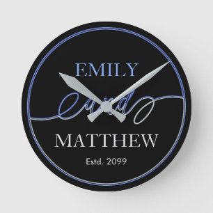 Script Faisant Avec Couple Names Horloge murale