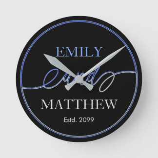 Script Faisant Avec Couple Names Horloge murale