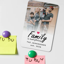 Script Family is Everything Modern Custom Photo Magnet