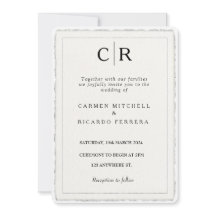 Script Faux déchiqueté à la main Invitation de bor