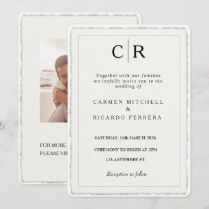 Script Faux déchiqueté à la main Invitation de bor