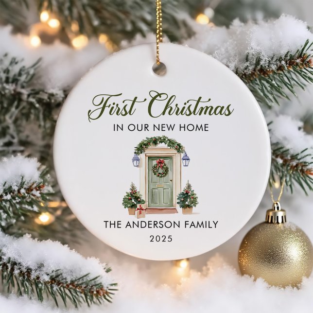Script First Christmas At Our New Home Keramik Ornament (Von Creator hochgeladen)