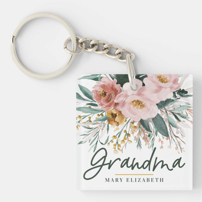 Script floral d'aquarelle moderne élégante grand-m (Devant)