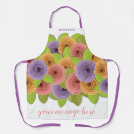 Script Floral Moderne Et Design, Tablier Personnal