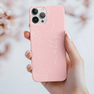 Script floral rose vif iPhone / coque ipad