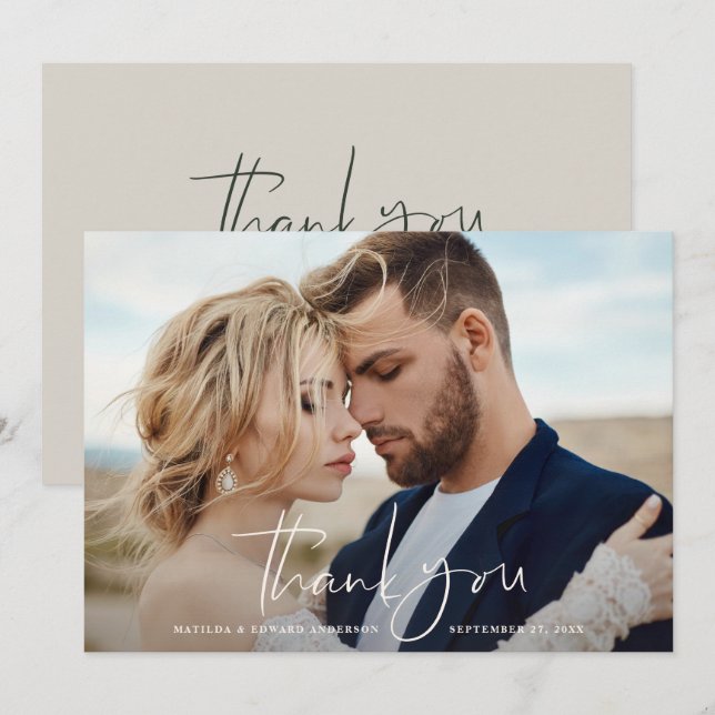 Script Foto Hochzeit danke Ihnen modernen minimale (Vorne/Hinten)