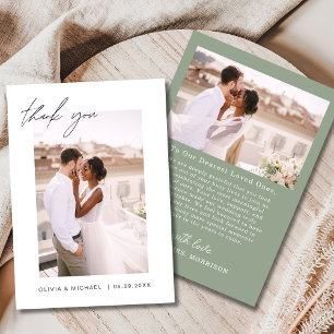 Script Foto Wedding Sage Green Danke Karte