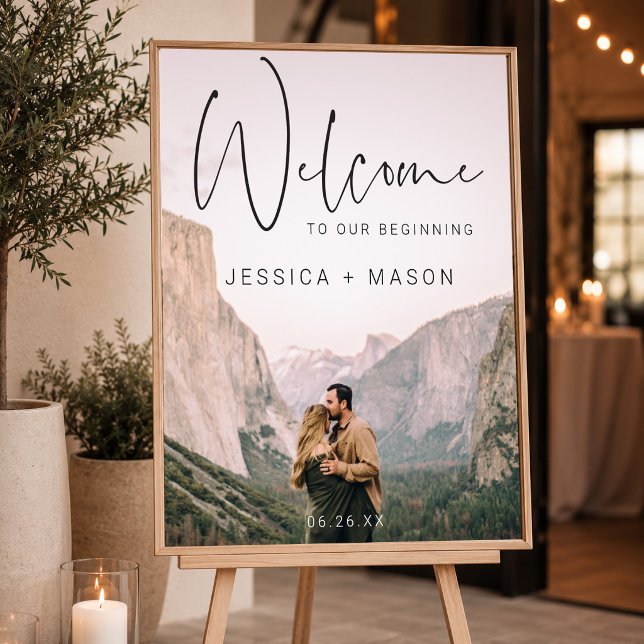 Script Foto Wedding Welcome Sign Poster (Von Creator hochgeladen)