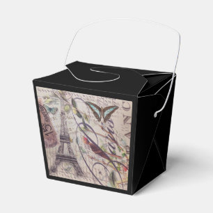 Script Französisch Land Schmetterling Paris Eiffel Geschenkschachtel
