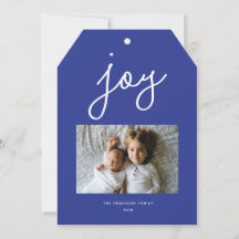 Script Freude Modern Blau Personalisiertes Foto