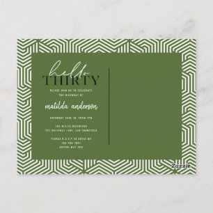 Script & geometrische 30. Geburtstag Postkarte