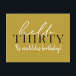 Script & geometrische 30. Geburtstag Postkarte<br><div class="desc">Moderne Schrift & geometrische 30. Geburtstag einladen. Modernes geometrisches Backermuster. Teil einer Sammlung. Die Farbe kann geändert werden.</div>