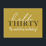 Script & geometrische 30. Geburtstag Postkarte<br><div class="desc">Moderne Schrift & geometrische 30. Geburtstag einladen. Modernes geometrisches Backermuster. Teil einer Sammlung. Die Farbe kann geändert werden.</div>