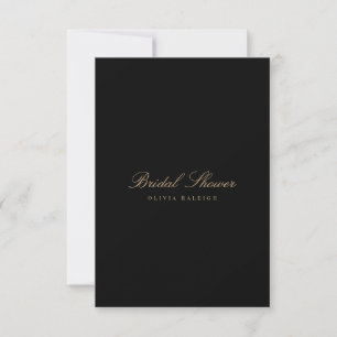 Script Gold & Black Bridal Shower Invitation