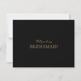 Script Gold & Black Bridesmaid Vorschlagskarte Save The Date