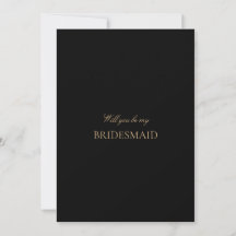 Script Gold & Black Bridesmaid Vorschlagskarte