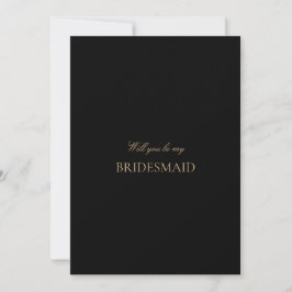 Script Gold & Black Bridesmaid Vorschlagskarte Save The Date