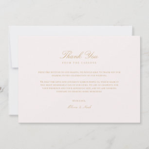 Script Gold & Blush Pink Carte de remerciements