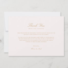 Script Gold & Blush Pink Danke Karte