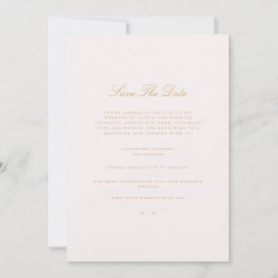 Script Gold & Blush Pink Enregistrer La Carte Date