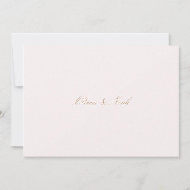 Script Gold & Blush Pink Probe Dinner Card Dankeskarte (Vorderseite)