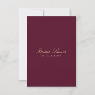 Script Gold & Burgundy Invitation de douche nuptia