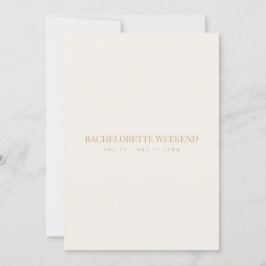 Script Gold & Ivory Bachelorette Weekend Card Einladung