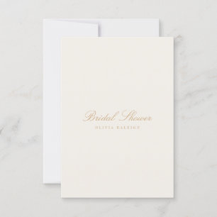 Script Gold & Ivory Invitation de douche nuptiale