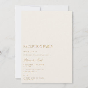 Script Gold & Ivory Réception Carte d'invitation