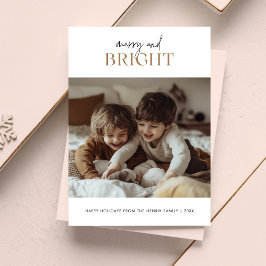 Script Gold Merry & Bright Christmas Kids Foto Feiertagskarte