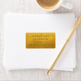 Script Gold Wedding Rücksendeadresse Adressaufkleber