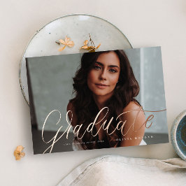 Script Grad Moderne Graduation Foil Invitation