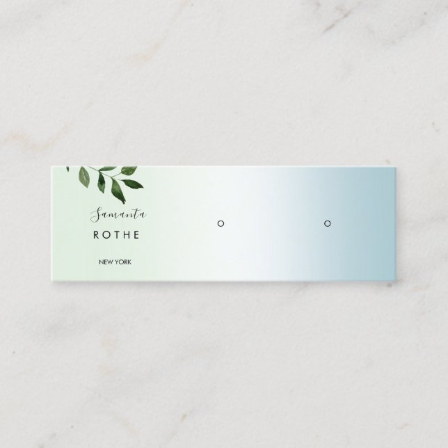 Script Gradient Study Earring Mini Business Ca Mini Visitenkarte (Vorderseite)