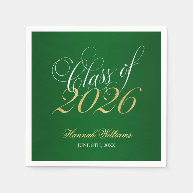 Script Green Gold Class 2025 Abschluss Serviette (Vorderseite)