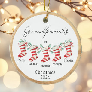 Script Großeltern zu Weihnachten Strümpfe Keramik Ornament
