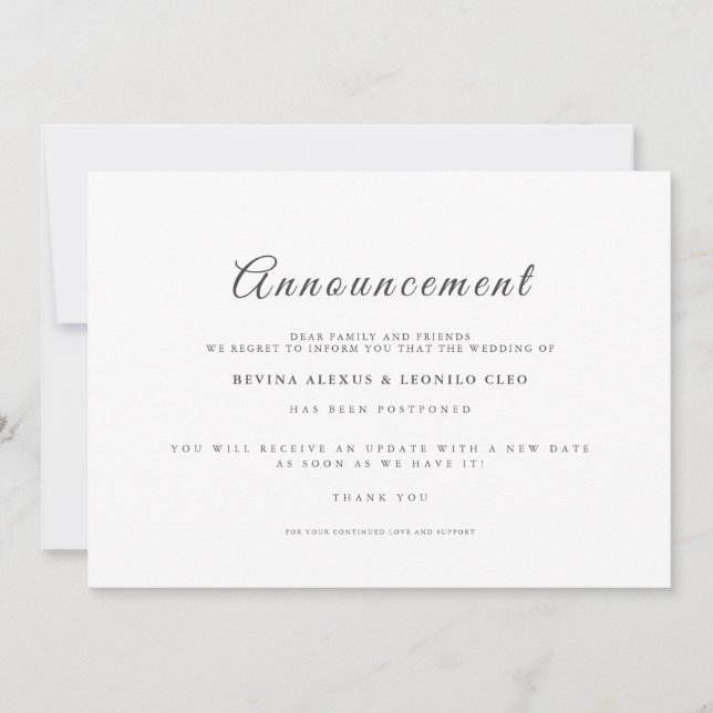 Script GV mariage Annuler le report Faire-part (Devant)