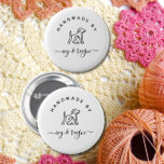 Script Handmade by Custom logo Button<br><div class="desc">Create your own custom, personalized, elegant typography/script handmade by your name and custom text or any other text button Simply type in your names, or any other text to customize. Elegant crochet or sewing handmade by button for crafting and handmade crochet or knitting products.</div>