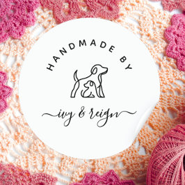  Script Handmade by Custom logo  Runder Aufkleber