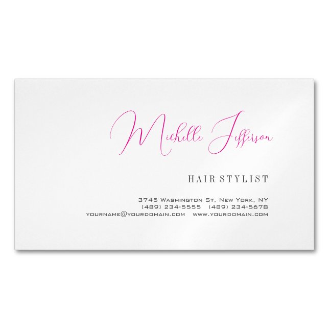Script Handwriting Trendy Business Visitenkarte Magnetische Visitenkarte (Vorderseite)