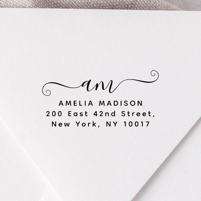 Script Handwritten Monogram Wood Art Stamp Gummistempel (Von Creator hochgeladen)