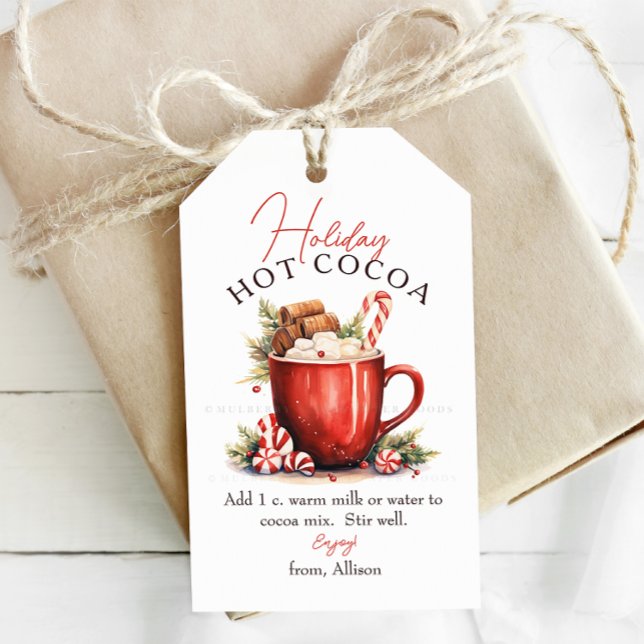 Script Holiday Cocoa Geschenke Tags Geschenkanhänger (Von Creator hochgeladen)