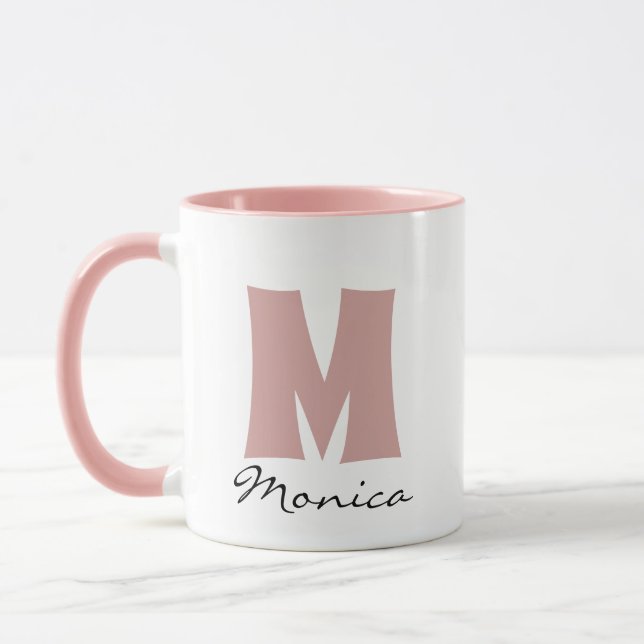 Script-Individuelle Name und Monogramm Tasse (Links)