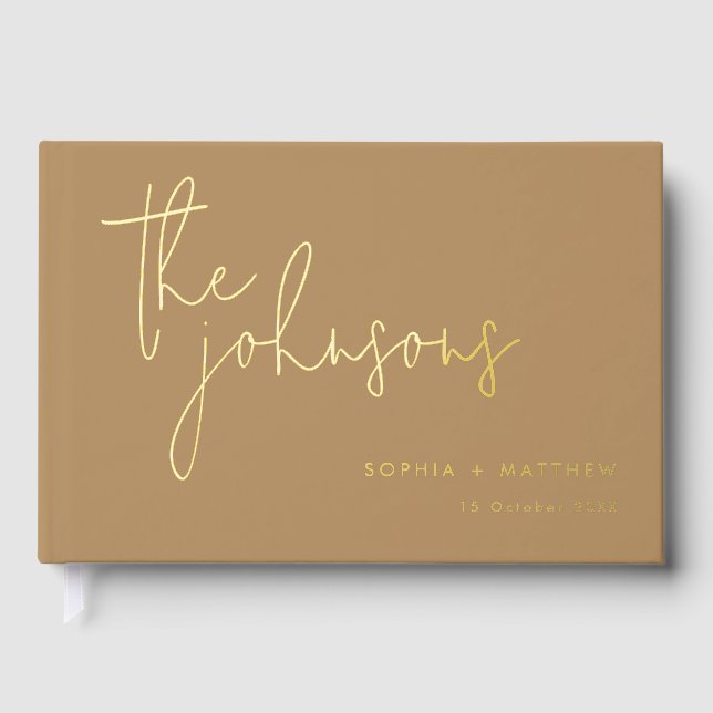 Script Individuellen Namens Wedding Foil Gästebuch (Vorderseite)