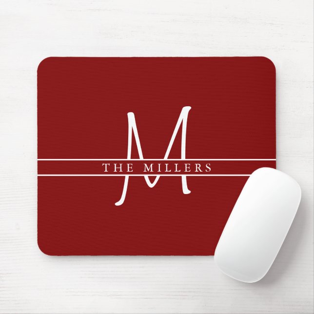 Script Initial Split Monogram, Personalisierter Ma Mousepad (Mit Mouse)